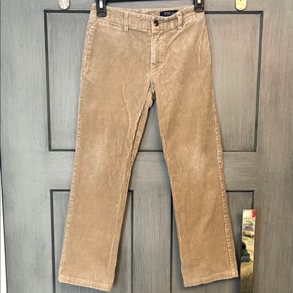 Polo Ralph Lauren Kids SZ 10 Boys Tan Corduroy Pants, Preppy, Neutral, Autumn